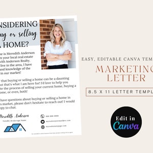 Real Estate Marketing Letter Template: Editable Canva Mailer (Digital Template)