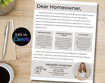Editable Foreclosure Letter Template for Real Estate Agents | Canva Business Letter