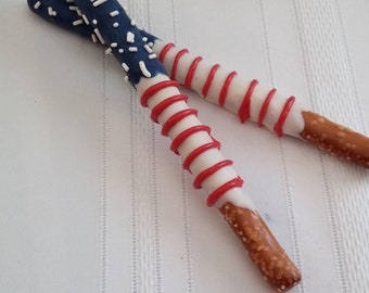 Flag Chocolate Covered Pretzel Rods