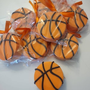 Basketball Chocolate Covered Oreos or Cake Pucks(12) Party Favors Gift Team Celebration