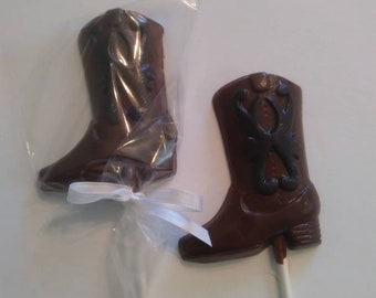 Cowboy Boots Chocolate Lollipops(12)