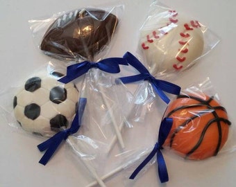 Sport chocolate lollipops Baseball Football Soccer Basketball(12)