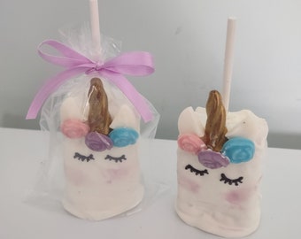 Unicorn white(vanilla) Covered rice krispie treats (12)