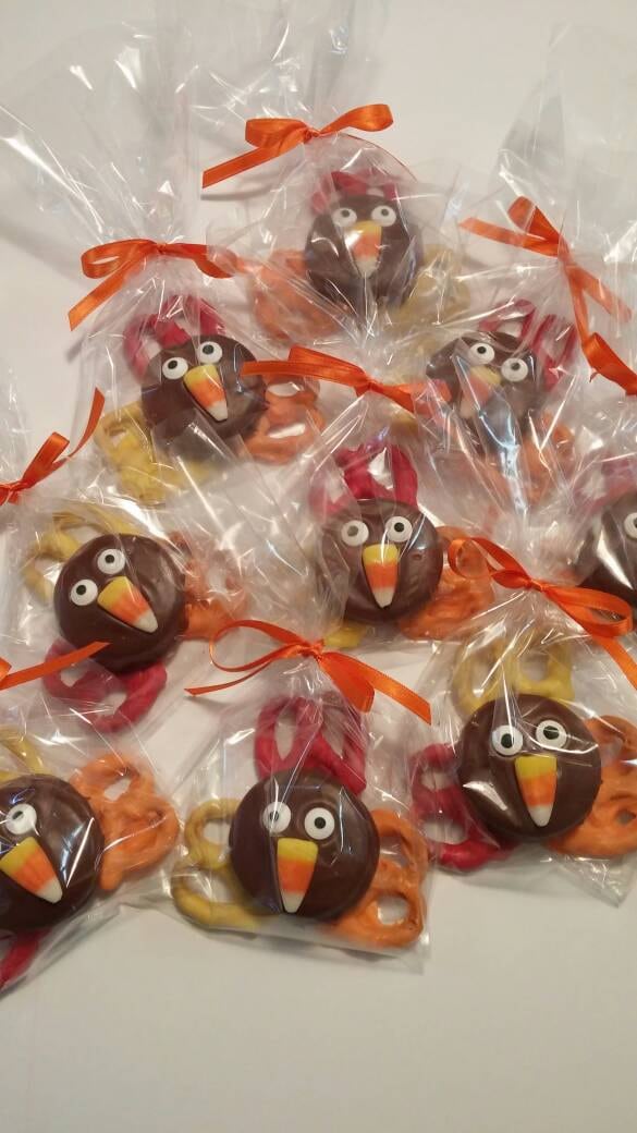 Chocolate Covered Oreo and Pretzel Turkeys for Thanksgiving Etsy