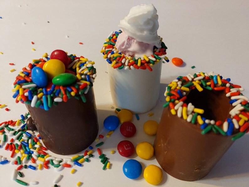Chocolate Shot Glasses Dessert Cups With Sprinkles Set of 4 Etsy