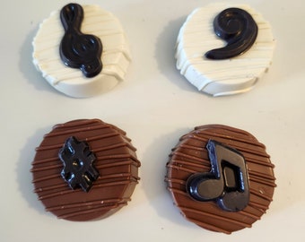 Musical Notes Chocolate Covered Oreos(12) birthday, music teacher, student, musician, cast, theater school play