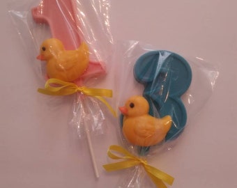 Birthday Number with duck chocolate lollipop