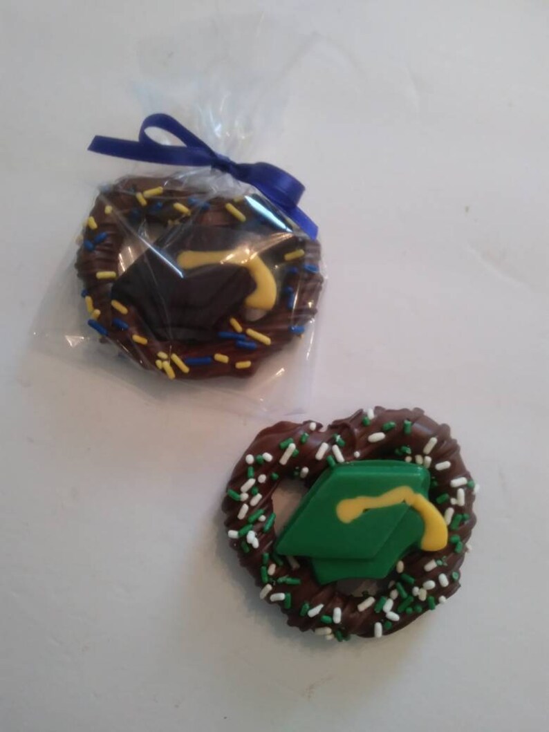 Graduation cap diploma chocolate covered pretzels Etsy