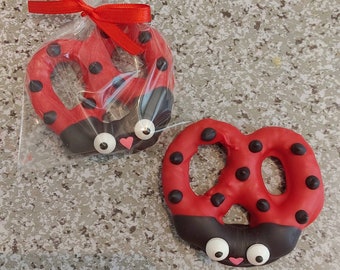 Lady Bug Chocolate Covered Pretzels