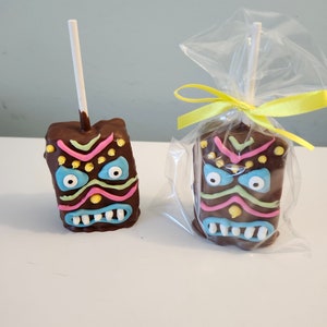 Tiki Chocolate Covered Rice Krispie lollipops