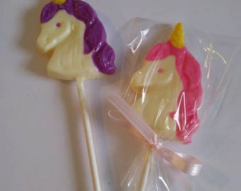 Unicorn chocolate lollipops