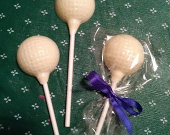 Golf Ball Chocolate Lollipops(12) Party Favor Gift Team Celebration