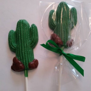 Cactus Chocolate Lollipops