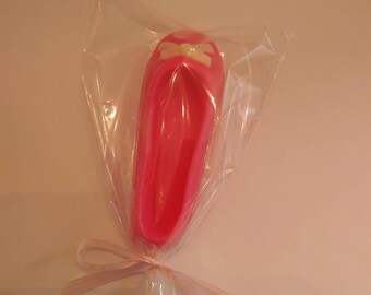 Ballet slipper chocolate lollipops