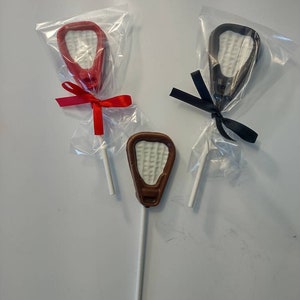 Lacrosse Chocolate Lollipops (12) Party Favor Gift Team Celebration