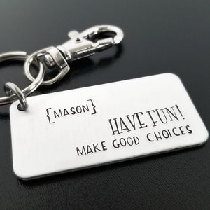 Sweet 16th Birthday New Driver Teen Keychain, Be Safe Personalized Keychain for Teenage Boy or Girl