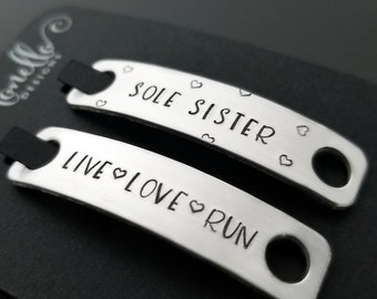 Sole Sister Shoelace Charms Tag, Live Love Run Sneaker Jewelry