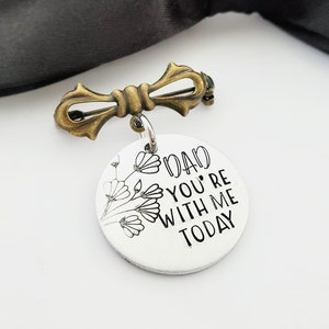 Memorial Wedding Gift for Groom, Lapel Pin Boutonniere Charm, Remembrance Keepsake for Him, Loss of Mother or Father