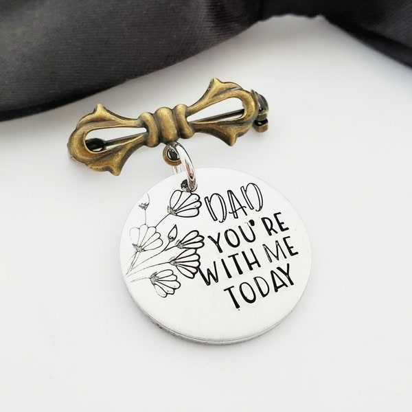 Memorial Wedding Gift for Groom, Lapel Pin Boutonniere Charm, Remembrance Keepsake for Him, Loss of Mother or Father