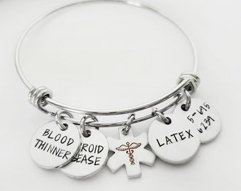Personalized Medical ID Alert Bracelet Women, Emergency Identification Bracelet