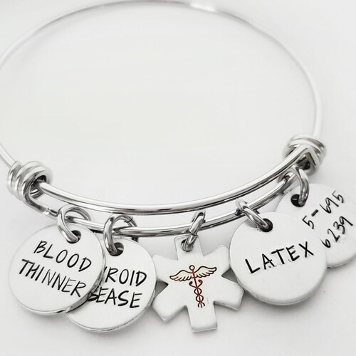 Personalized Medical ID Alert Bracelet Women Emergency Etsy