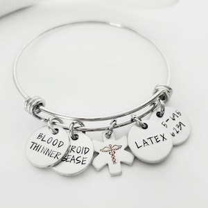 Personalized Medical ID Alert Bracelet Women, Emergency Identification Bracelet