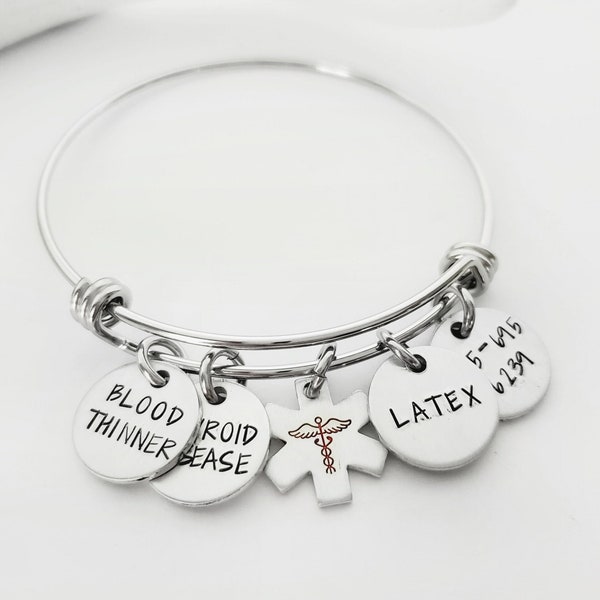 Personalized Medical ID Alert Bracelet Women, Emergency Identification Bracelet