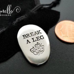 Comedy Tragedy Good Luck Charm for Drama Theater, Break a Leg Pocket Token, Actor Dancer Opening Night Gift