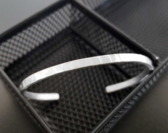 Stacking Bracelet, Thin Hammered Cuff, Minimalist, Bohemian Styling, Boho