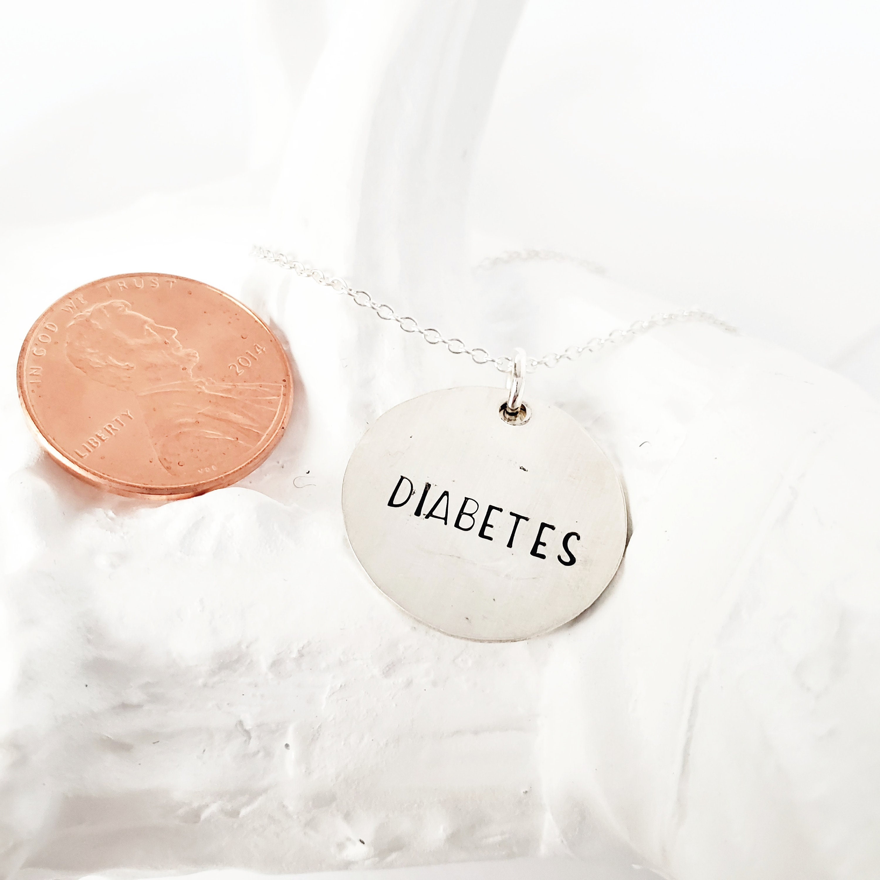 Sterling Silver Medical Alert Necklace, Personalized Emergency ID ...