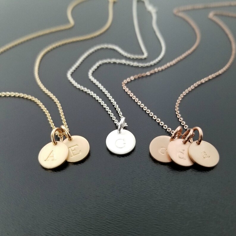 Gold Filled Dainty Initial Necklace Kids Initials Etsy