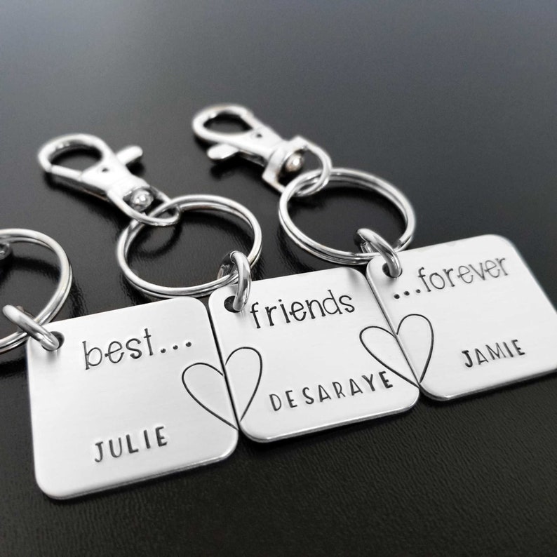 3 Best Friend Keychain BFF for 3 Personalized Gift Etsy