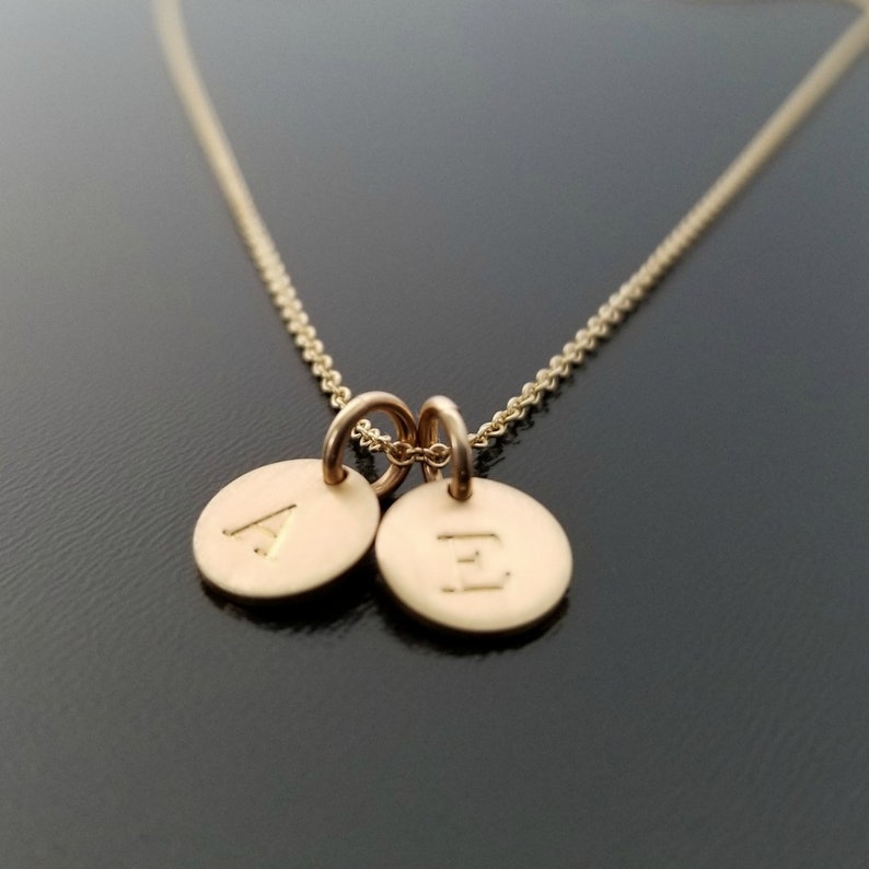 Gold Filled Dainty Initial Necklace Kids Initials Etsy