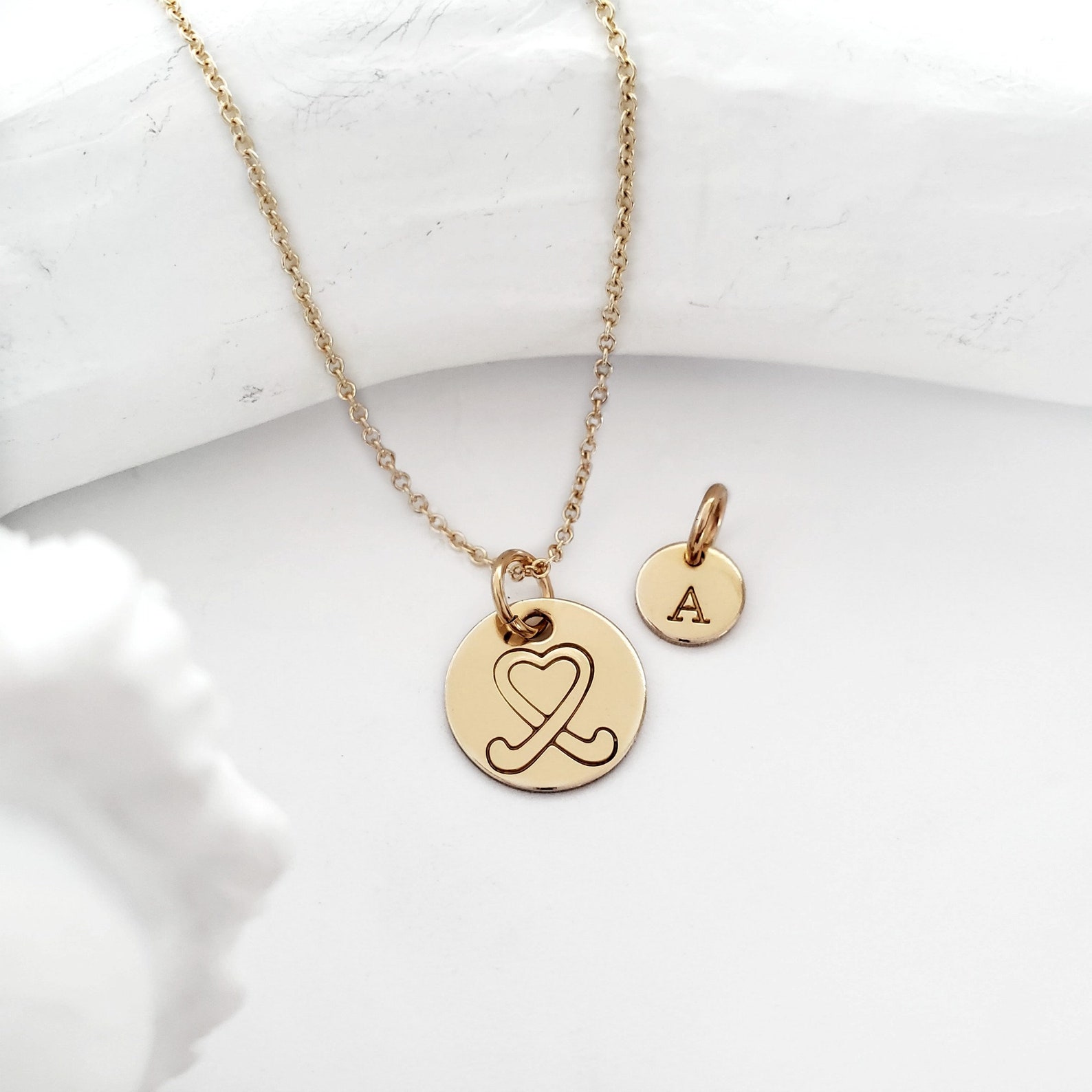 Gold Filled Keepsake Field Hockey Sticks Charm Necklace for Etsy