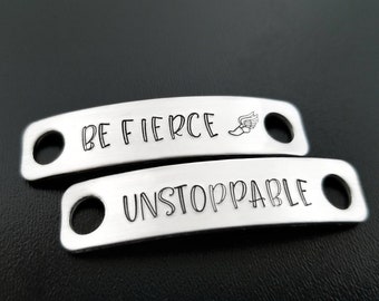 Running Shoe Charm for Shoelace Tag, Be Fierce, Unstoppable