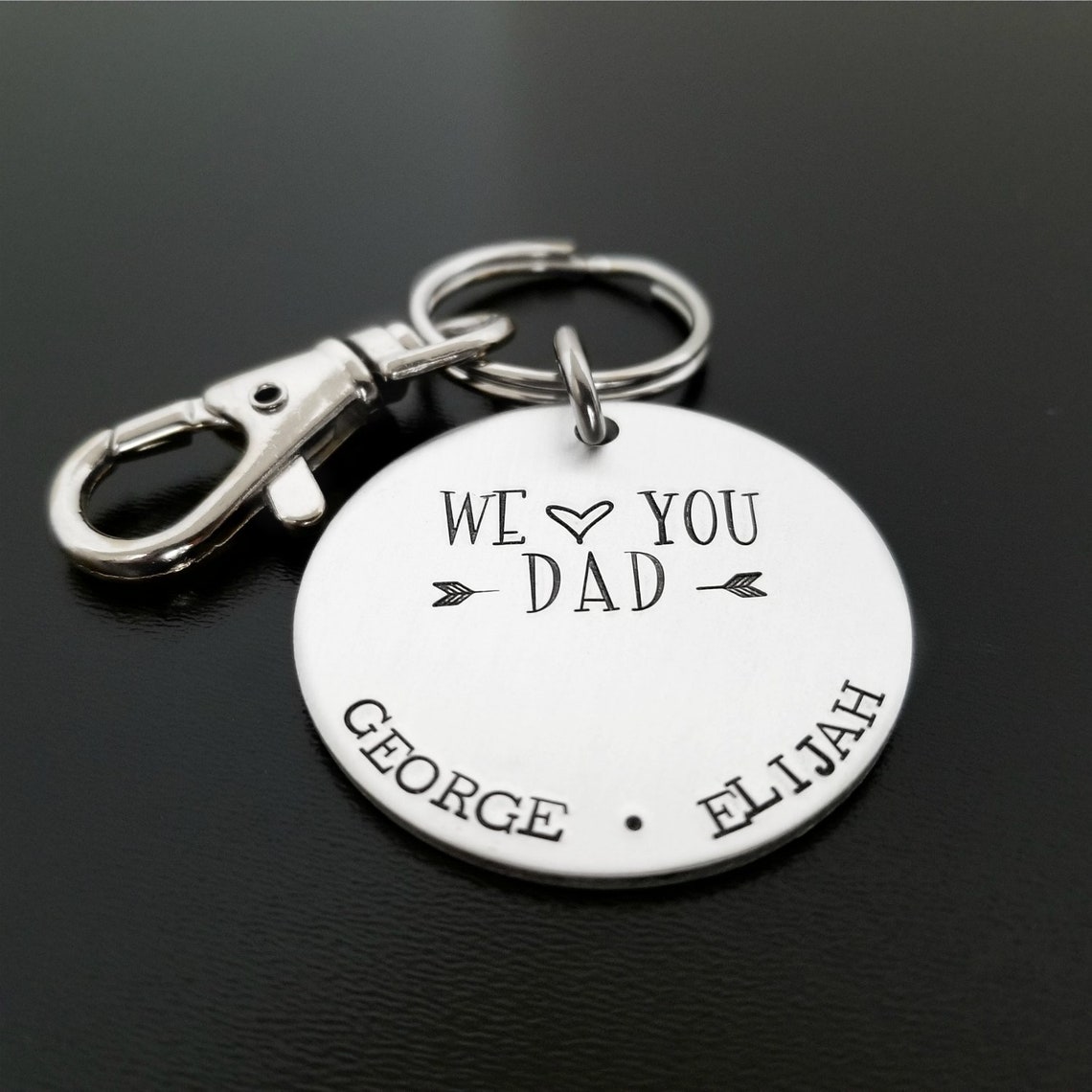 Keychain for Dad Fathers Day Gift From Kids Love You Dad Etsy