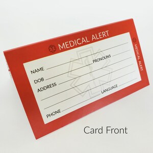 2 Fold-over Medical ID Wallet Cards, Emergency Identification, Write-in ...