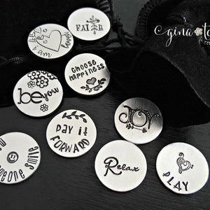 Personalized Pocket Coins With Inspirational Words, Good Luck Pocket Token, Encouragement Gift