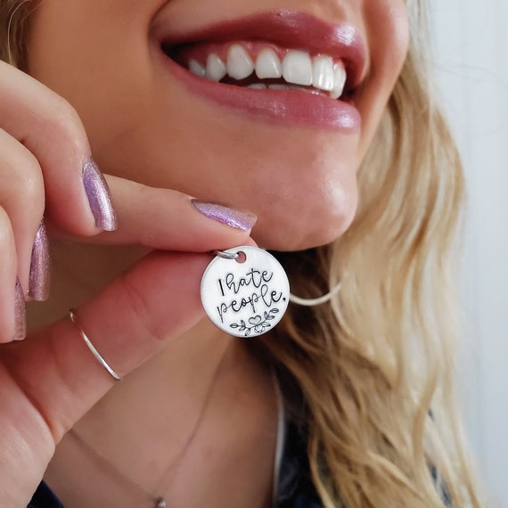 I Hate People Necklace Funny Jewelry Inappropriate Sarcastic