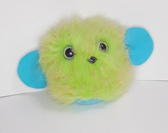 Cute Monster Fluffy faux fur and hand painted eyes
