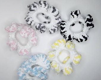 Crochet Scrunchie Velvet chenille fuzzy