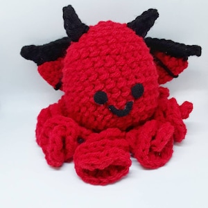 Angel and Devil crochet octopus Devil