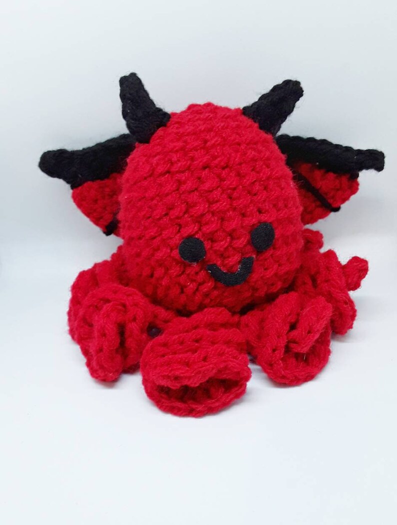 Angel and Devil crochet octopus Devil