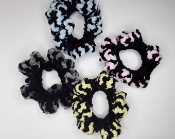 Crochet Scrunchie Velvet chenille fuzzy