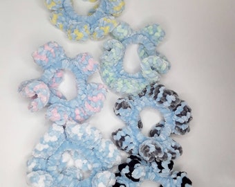 Crochet Scrunchie Velvet chenille fuzzy