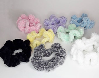 Crochet Scrunchie Velvet chenille fuzzy