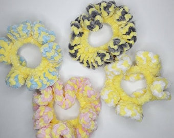 Crochet Scrunchie Velvet chenille fuzzy