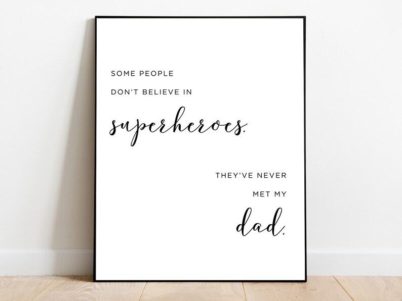 Father's Day Printable Superhero Dad Printable Quote - Etsy