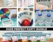 Dude Perfect Birthday Party Bundle Printable Birthday Package Instant Download Editable with Canva Custom Invitation Birthday Boy
