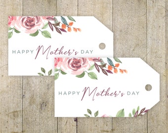 Mother's Day Printable Tag Happy Mothers Day Tag Gift Tag Mother's Day Tag Floral Gift Instant Download